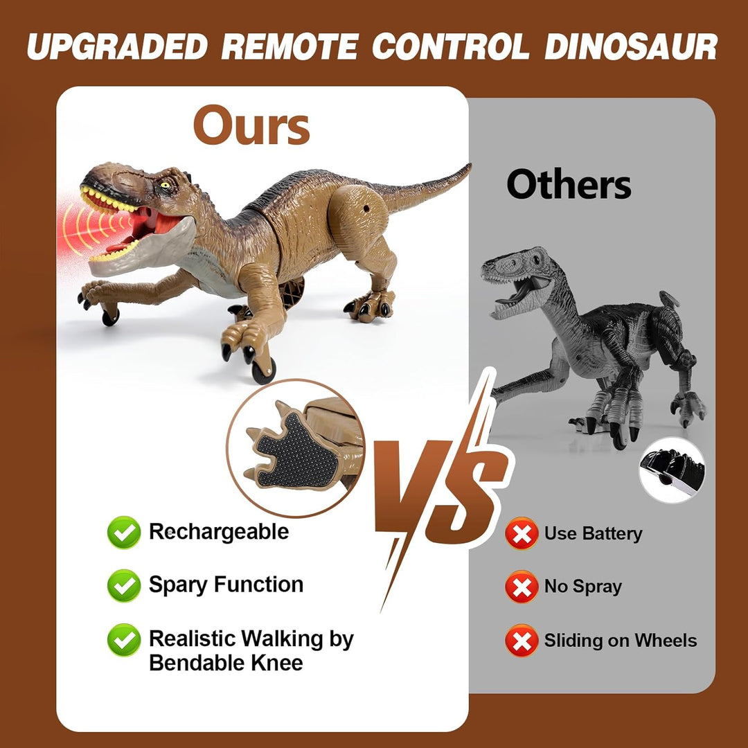 Sunrad - Juguetes de dinosaurio con control remoto para niños de 3...