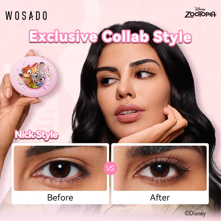 WOSADO×Disney Kit de Pestañas Magnéticas Suave con Aplicador, Nick...