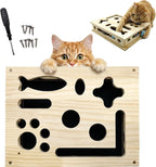 Rascador de uñas de gato, caja de enriquecimiento de rompecabezas de arañazos para gatos con papel de lija para el cuidado de las garras de gato, uñas de corte sin estrés