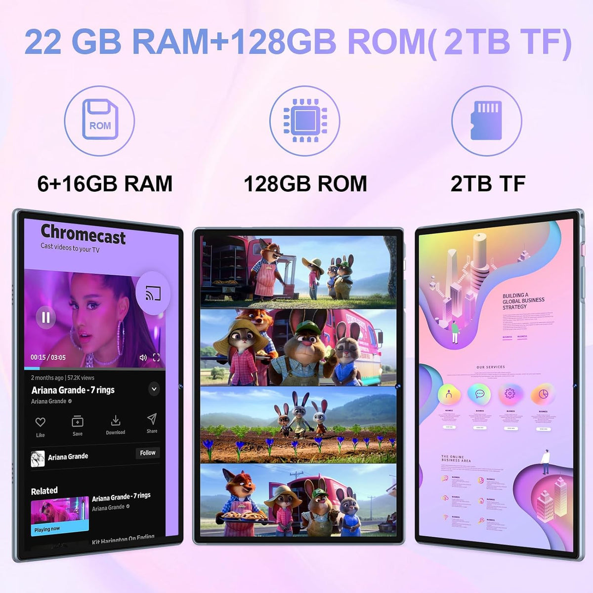 DEERTiME Tablet Android 14 Tablets 10.1 pulgadas con 22GB RAM 128GB...