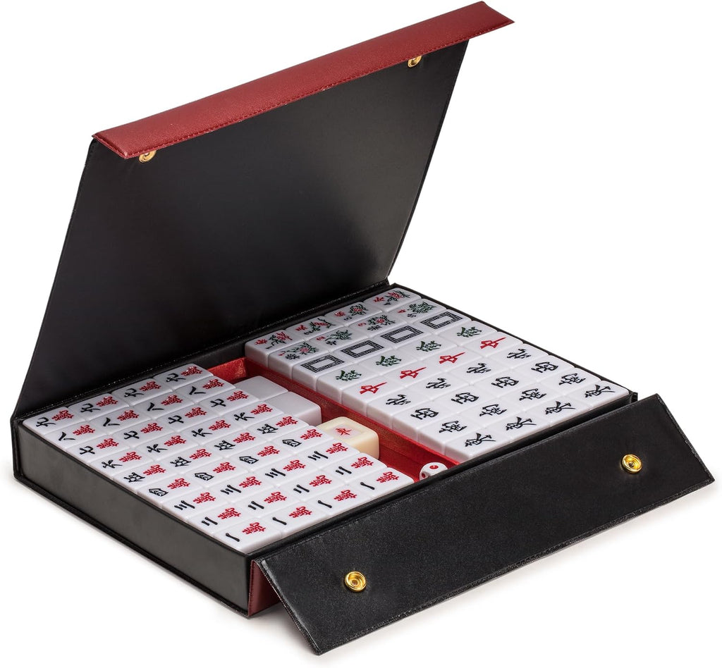 Yellow Mountain Imports Juego de Mahjong chino – Rouge Prestige – 146 Azulejos Medianos, Set Profesional para Juego al Estilo Chino [中式麻將 專業套裝]