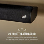 Polk Audio Signa S2 Barra de sonido ultrafina para Smart TV con subwoofer