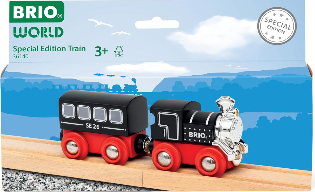 BRIO World Special Edition Train 2026 - Tren de vapor de madera de edición limitada de 2 piezas, diseño coleccionable, funciona con todos los juegos de ferrocarriles del mundo, niños a partir de 3