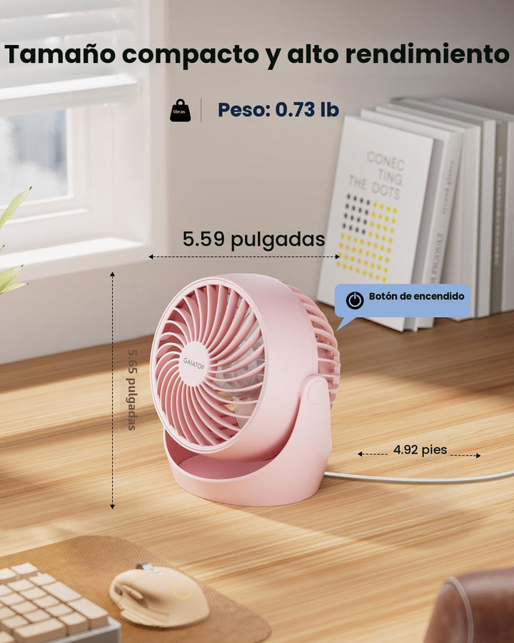 Gaiatop Ventilador de escritorio, ventilador eléctrico portátil de...