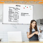 Pizarra de Borrado en Seco para Pared 72"x40" Pizarra Magnética de Presentación de Aluminio con Bandeja Larga para Bolígrafos, Pizarra Blanca Montada en la Pared para Escuela, Oficina y Hogar