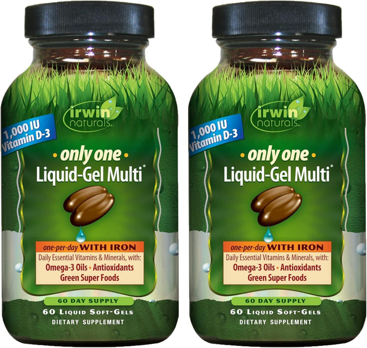 Irwin Naturals Only One Liquid Gel Multi con Hierro \u2013 60 Geles...