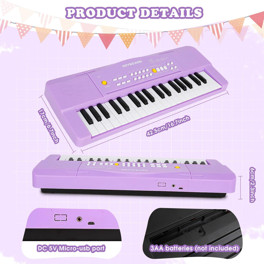 37 teclas para niños pequeños, teclado de piano eléctrico, pianos con micrófono