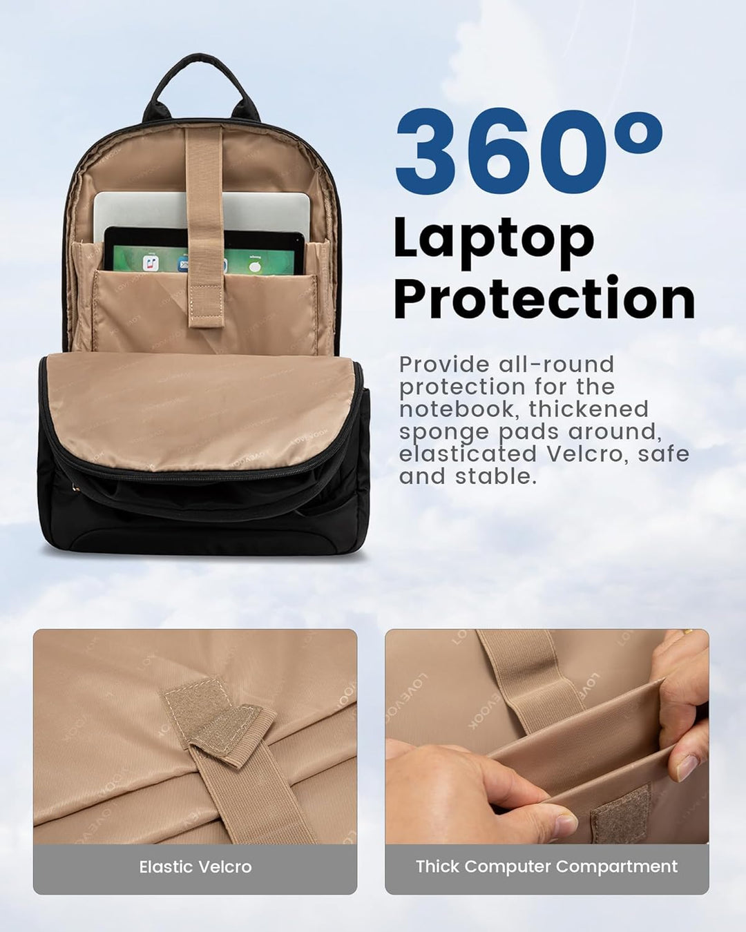 LOVEVOOK Mochila para laptop para mujer, mochila de negocios, mochi...