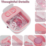 Aqvesane Masajeador de baño plegable para pies con calor, control r...