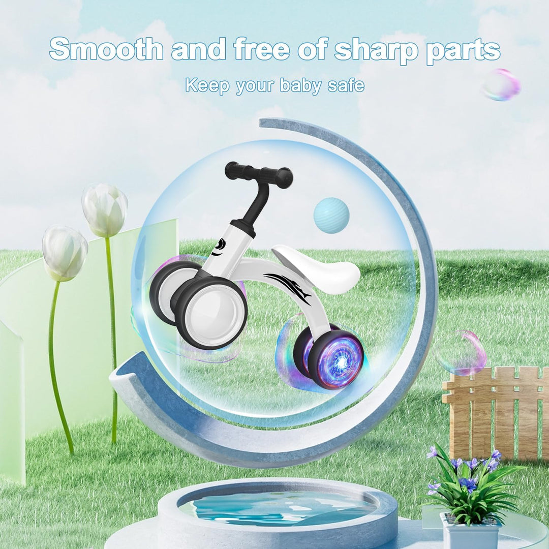 Bicicleta de equilibrio para bebés con iluminación colorida para ni...