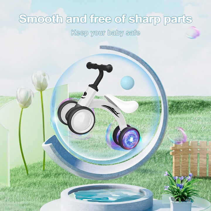 Bicicleta de equilibrio para bebés con iluminación colorida para ni...