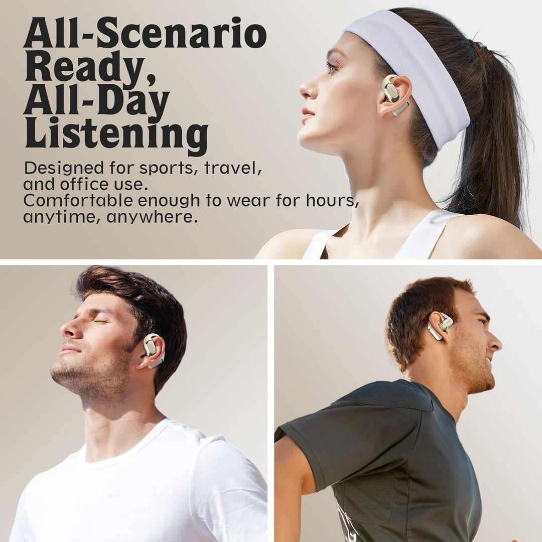 OHAYO Auriculares de oreja abierta, auriculares con gancho ergonómi...