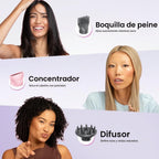 Wavytalk Blown Away onic Secador de pelo rosa, cepillo alisador de pelo Steamline Pro
