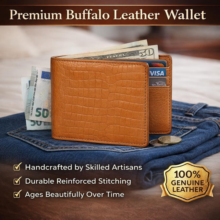 Cartera de cuero para hombre, bloqueo RFID, delgada y elegante con...