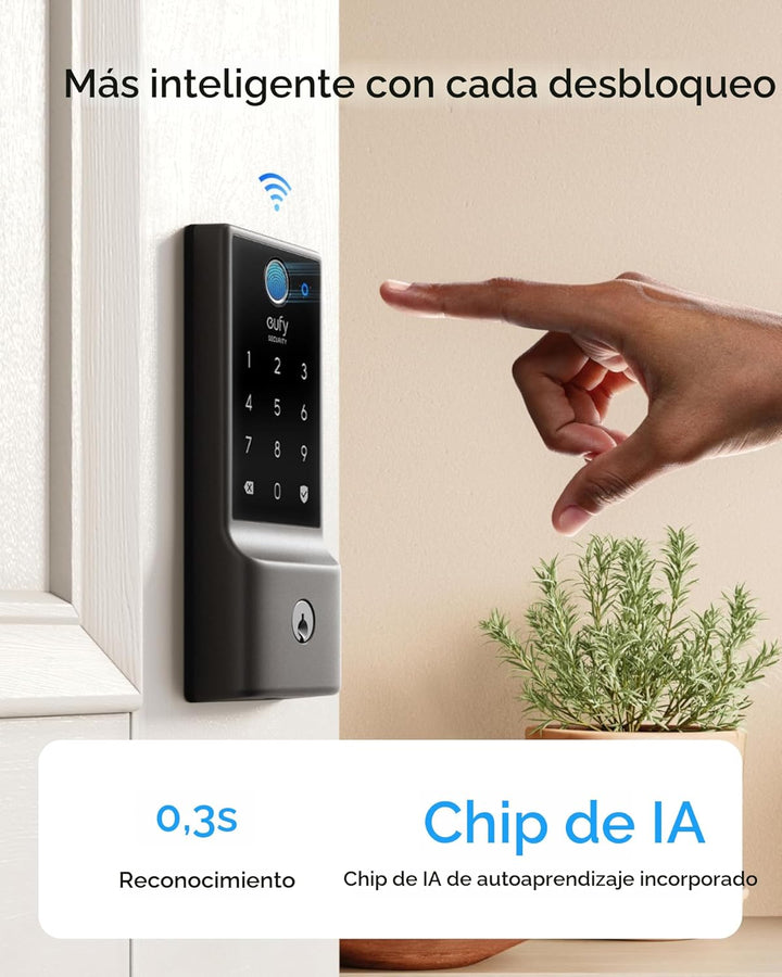 eufy Security - Cerradura inteligente C220 con manija de puerta, ce...