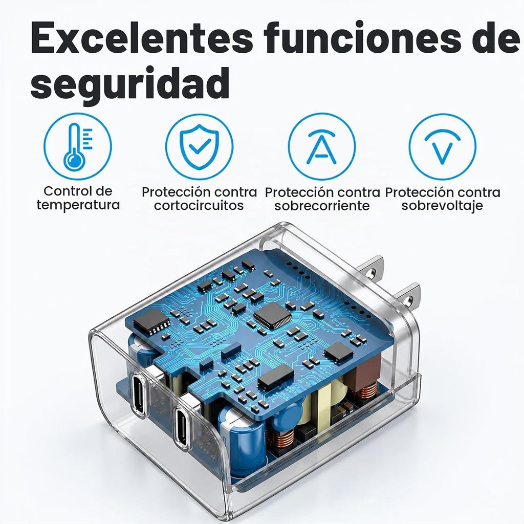 Cargador tipo C súper rápido para Samsung, cargador USB C de doble puerto