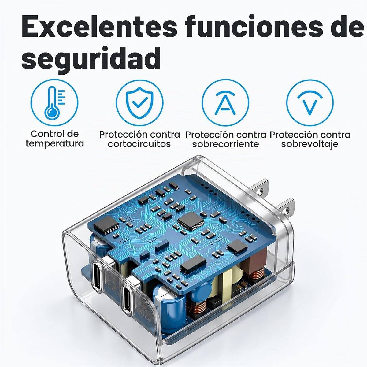 Cargador tipo C súper rápido para Samsung, cargador USB C de doble puerto