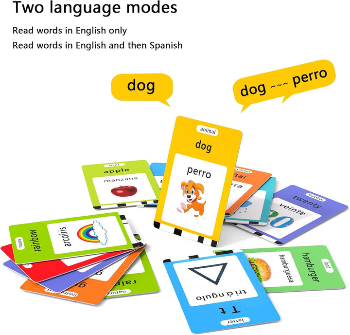 Lapare Tarjetas de Memoria en Audio Bilingües Español e Inglés con...