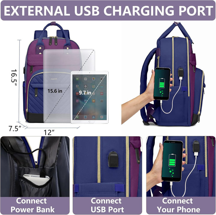 Mochila para laptop para mujer, bolsa de trabajo, mochila de viaje...