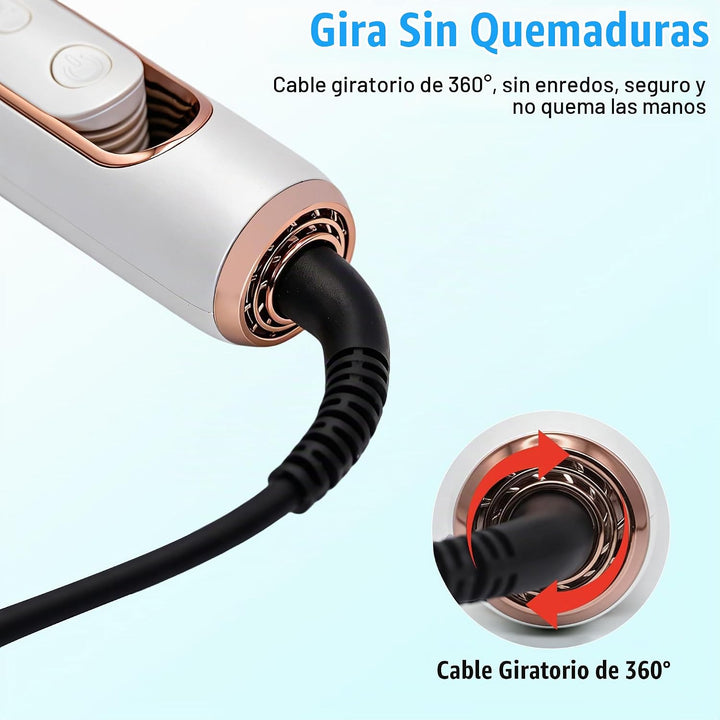 Plancha rizadora y alisadora 2 en 1 de flujo de aire de 360°, molde...