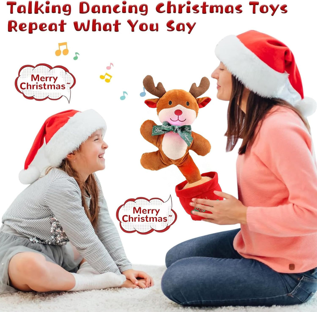 MILEGI - Juguete de reno navideño bailarín y cantante, juguete de r...