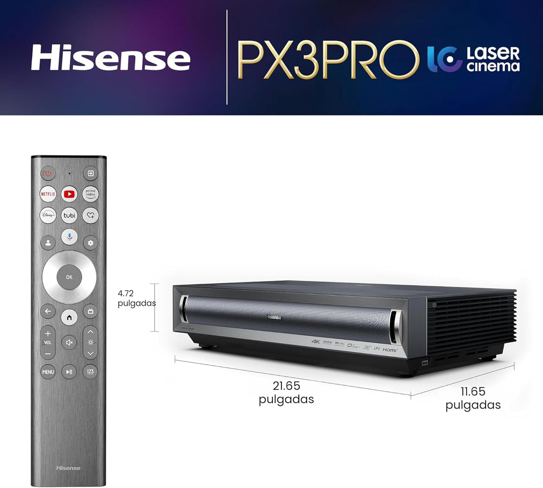 Hisense PX3-PRO Proyector láser triple de proyección ultracorta, 4K...