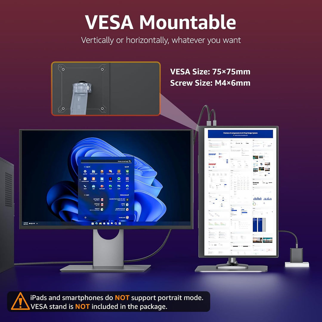 VisionOwl Monitor Portátil Grande de 18.5 Pulgadas 1080P FHD 100Hz...