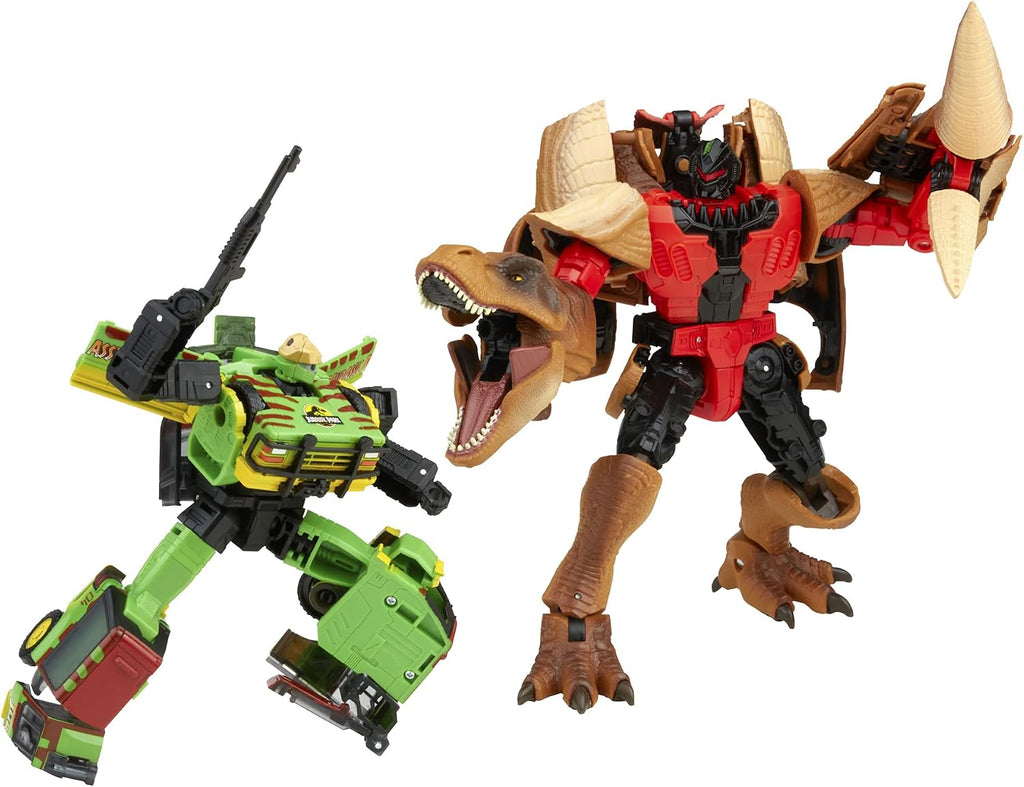 Transformers Generations Collaborative: Jurassic Park Mash-Up Tyrannocon Rex & Autobot JP93 Edades 8 en adelante (Exclusivo de Amazon)