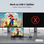 Interruptor USB C de 40 Gbps para 2 computadoras, Conmutador USBC,2 cables