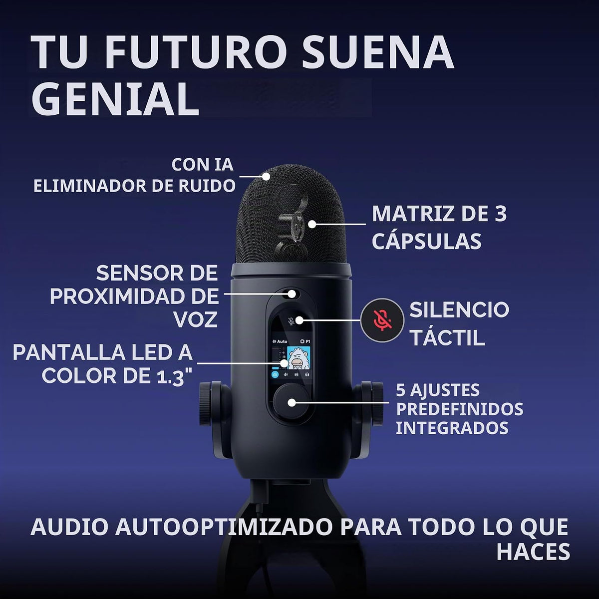 Logitech G Blue Yeti 2 Micrófono USB para juegos - Negro