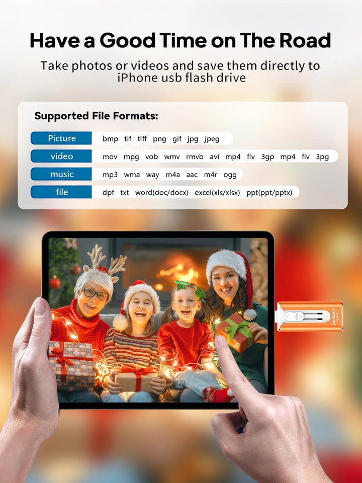 AUAMOZ Mini unidad flash de doble interfaz de 256 GB, memoria portá...