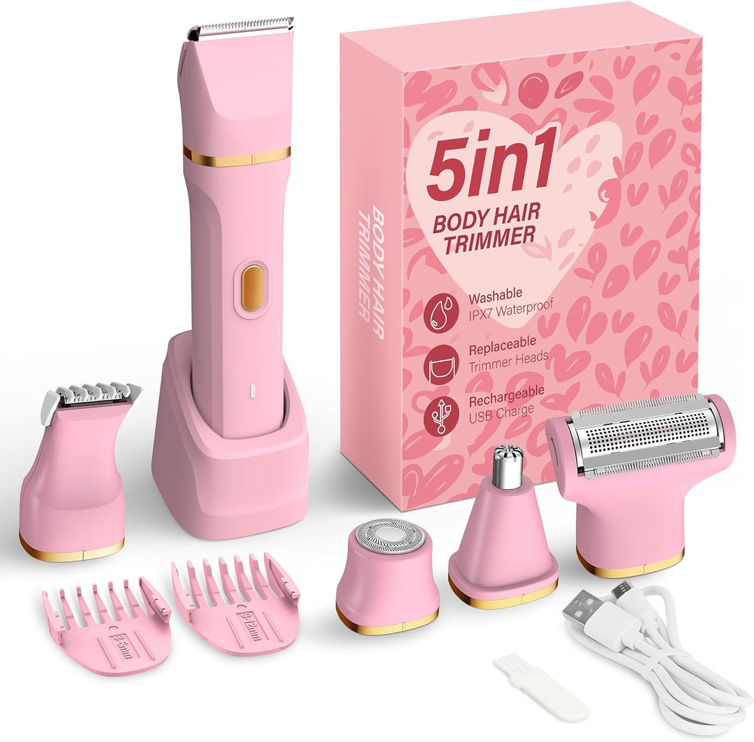KINGTEE Recortadora de bikini eléctrica 5 en 1 para mujer, afeitado...