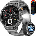 LIGE Relojes inteligentes militares para hombre (2 bandas), reloj inteligente de pantalla grande HD de 1000 mAh/1.85 pulgadas, linterna/más de 110 modos deportivos/monitor de sueño, reloj de