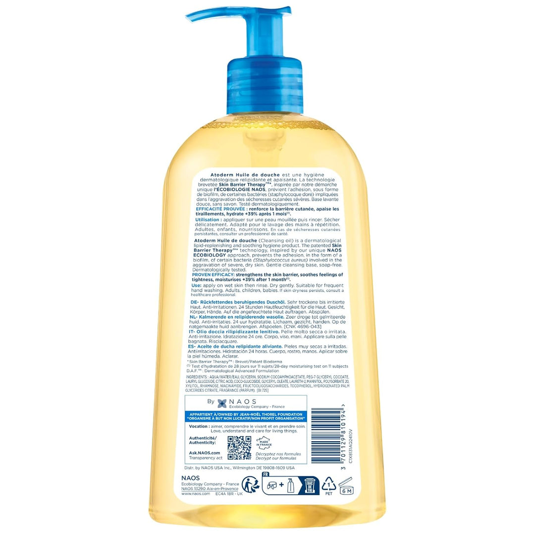 Bioderma Atoderm Shower Oil, Cleansing Oil For Face &amp; Body, Nou...