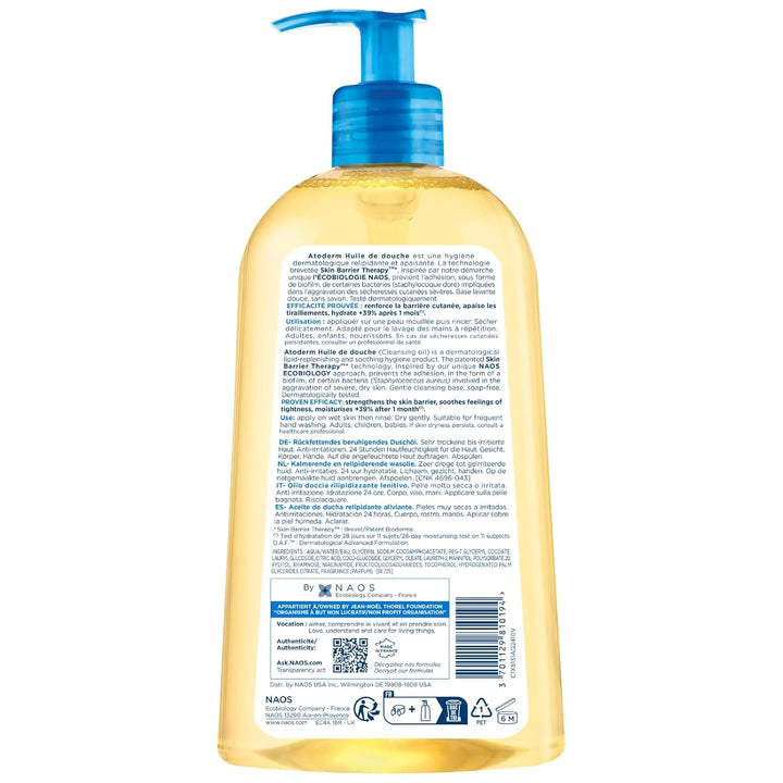 Bioderma Atoderm Shower Oil, Cleansing Oil For Face &amp; Body, Nou...