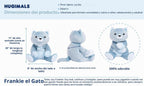 HUGIMALS Frankie the Cat - Peluche sensorial pesado y cómodo de 20 pulgadas, 4.5 libras, grande, sin perfume, lavable, para el cuidado personal, para niños, adolescentes y adultos