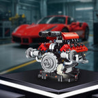 V8 Kit de modelo de motor que funciona – Juego de bloques de construcción de motor visibles de 8 cilindros con motor, luz LED y control de aplicación – Construye tu propio kit de ingeniería, proyecto STEM para adultos y niños (660 piezas)