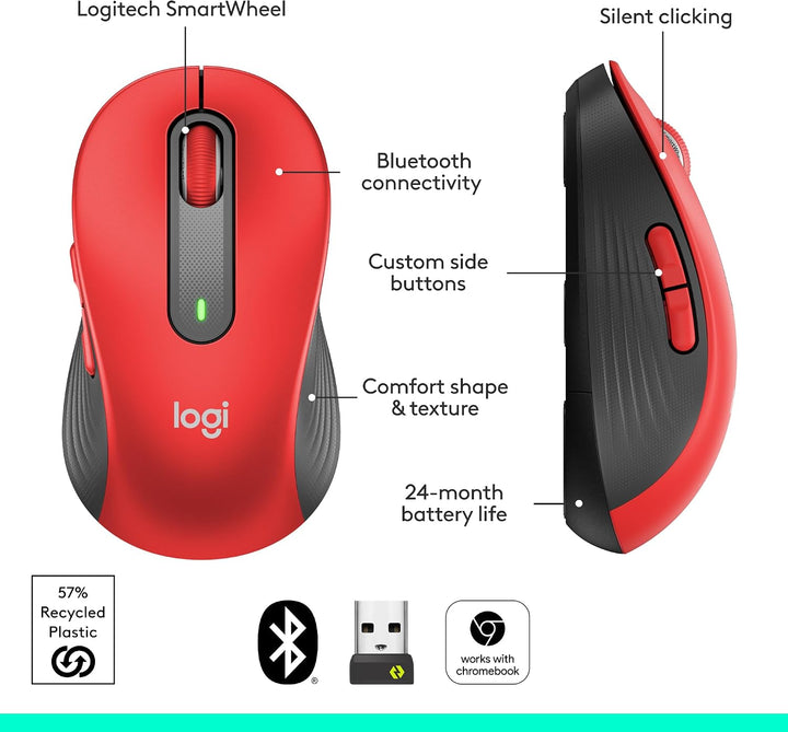 Logitech Ratón inalámbrico Signature M650 L de tamaño completo - Ma...