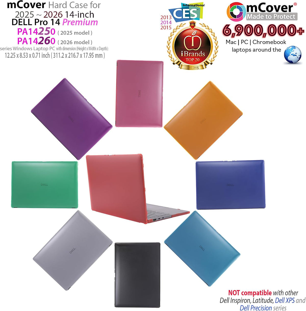mCover Funda solo compatible con PC Dell Pro 14 Premium PA14250 (20...