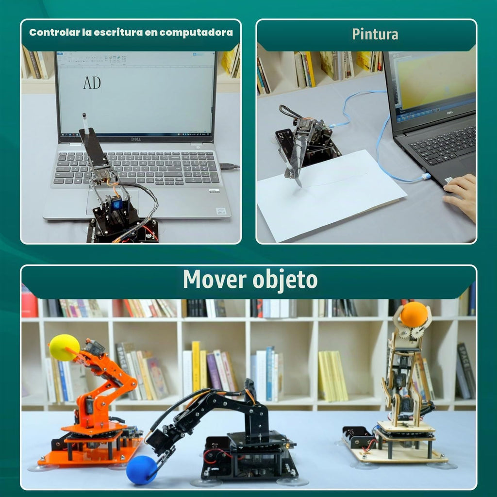 Kit de Brazo Robótico Adeept de 5DOF Compatible con Arduino IDE, Brazo Robótico Programable DIY Codificación STEM Educativo de 5 Ejes, Kit Inicial de Robot con Pantalla OLED, Procesamiento de Código y