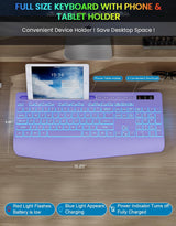 Teclado inalámbrico con retroiluminación de 7 colores, reposamuñeca...