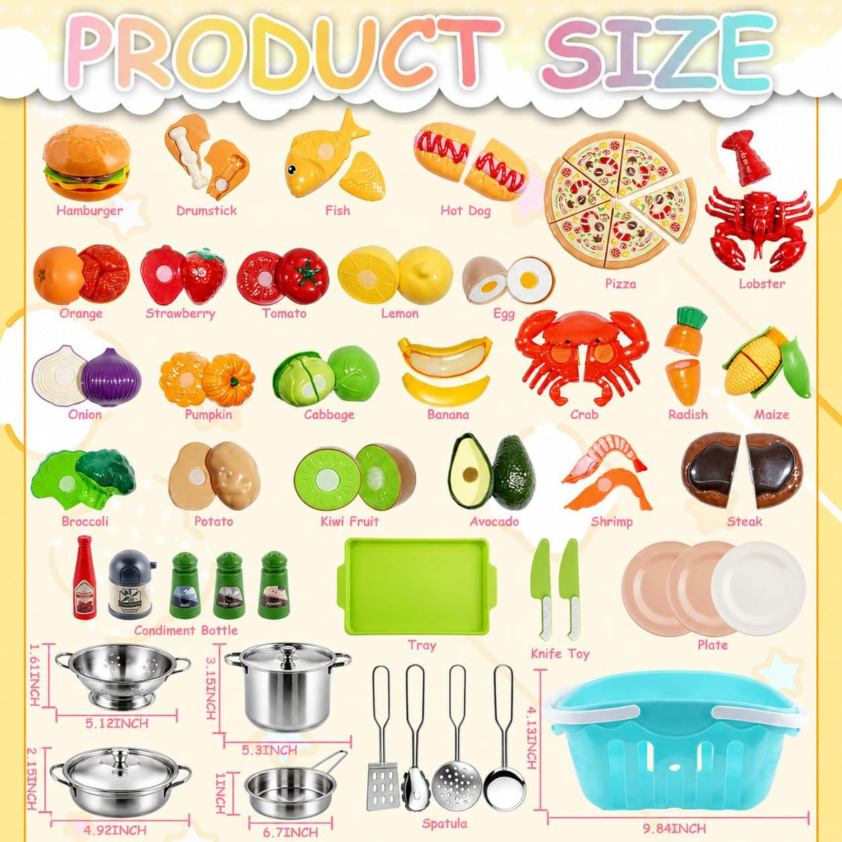 Rileryan Juego de accesorios de cocina de comida de juego de simulación