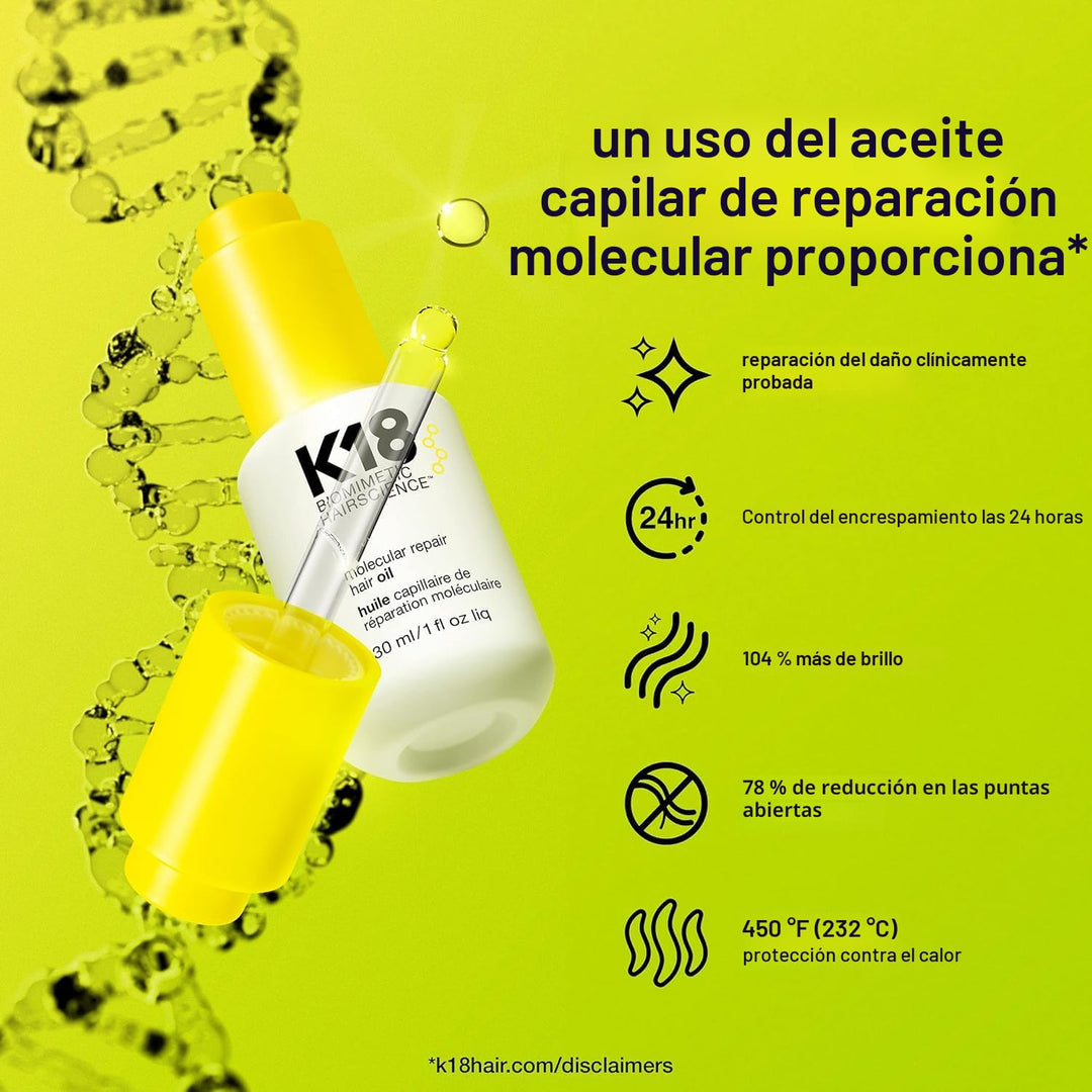 K18 Molecular Repair Hair Oil, Weightless Oil for Stronger, Healthi...