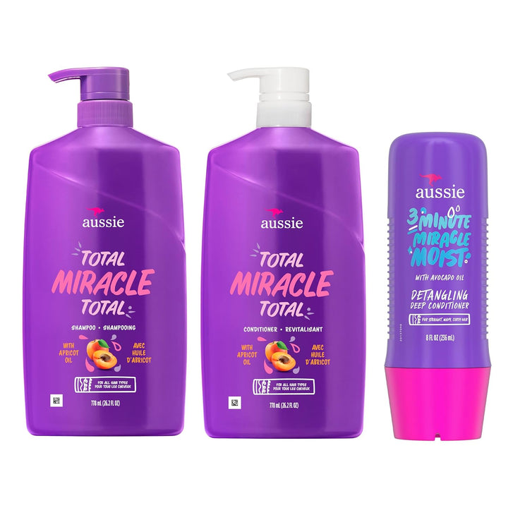 Aussie Total Miracle Paquete de Cuidado Capilar: Champú, Acondicion...
