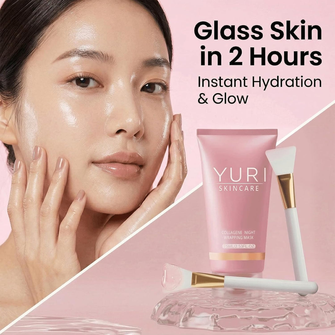 Yuri Skincare Máscara de colágeno, máscara de envoltura nocturna de...