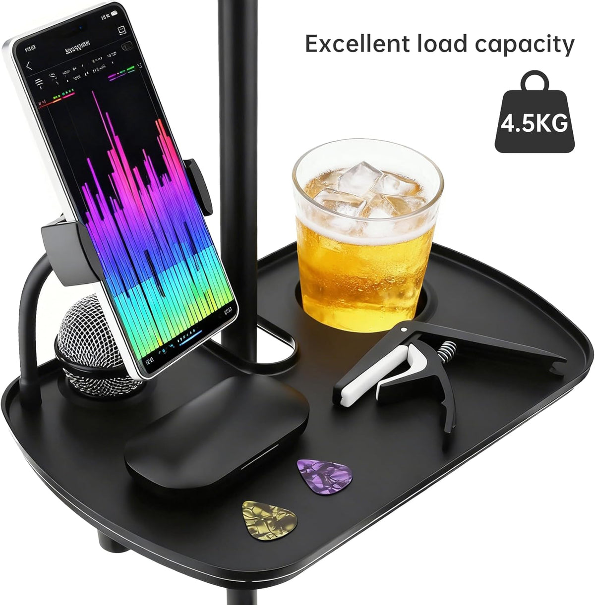 Lifexciting Bandeja de soporte para micrófono con soporte para micr...