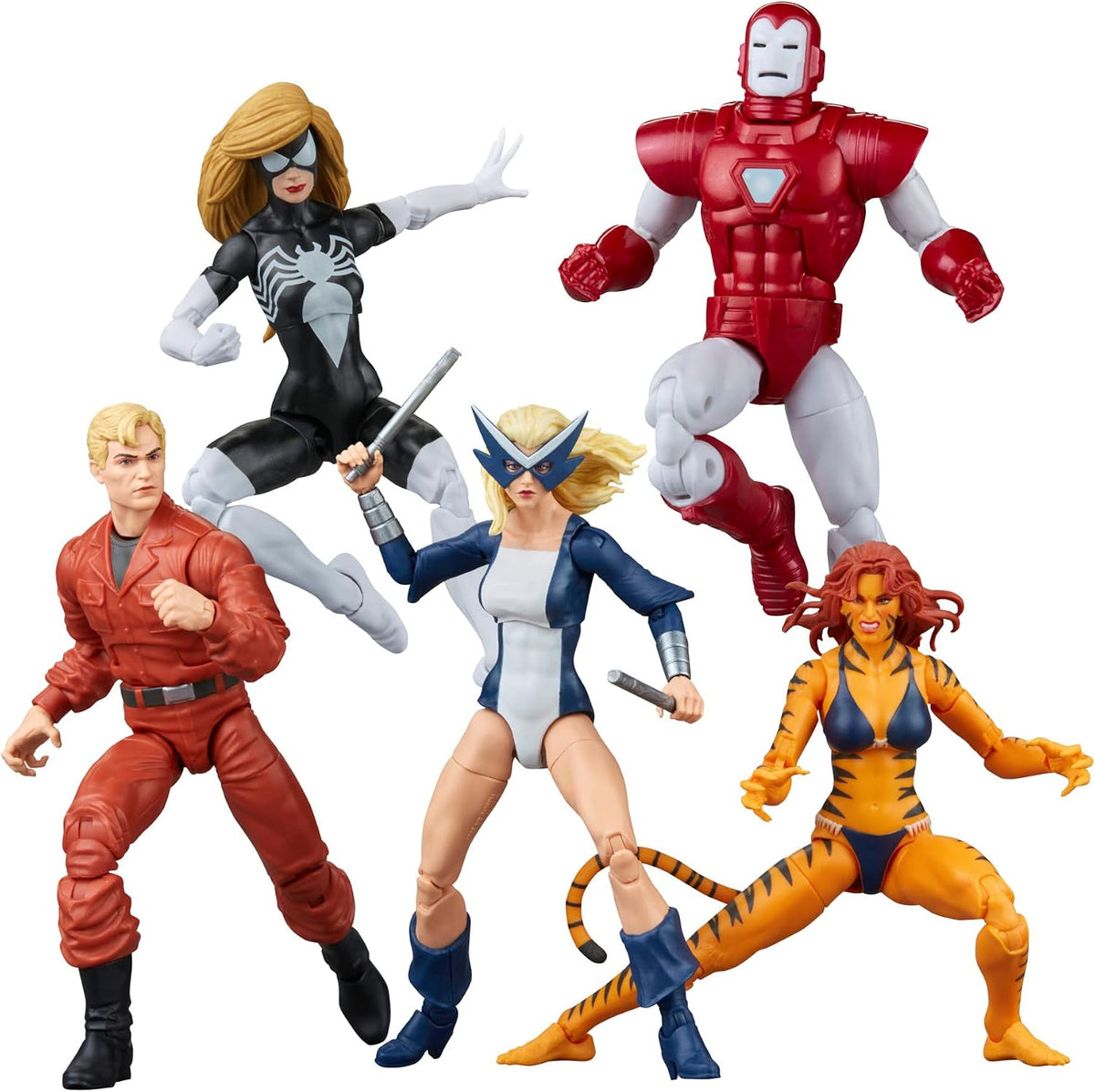 Serie Marvel Legends La Colección de Los Vengadores de la Costa Oeste, 5 figuras coleccionables de 6 pulgadas inspiradas en cómics (exclusivo de Amazon), multicolor