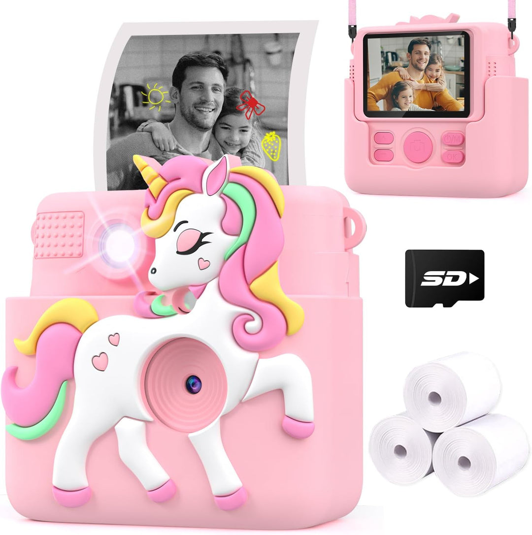 Cámara de impresión instantánea para niños con cubierta de silicona...