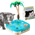 Migipaws Juguete interactivo 7 en 1 para gatos activado por movimiento, reemplazos incluidos con bola de gato de rebote automático, varita de palmera de pluma,