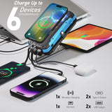 Nymzixt Banco de energía solar de 20000 mAh, cargador portátil inte...